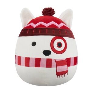 Squishmallows Bullseye Red Ans White Target Mascot Bulldog 12” BNWT